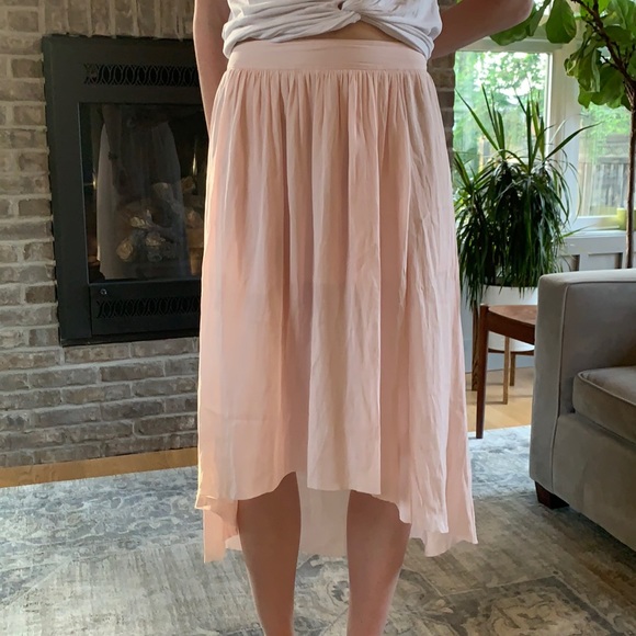 Light pink high low skirt